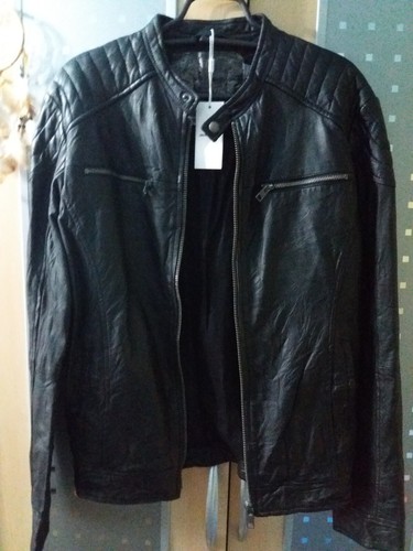 Lederjacke neu schwarz große - schwarz,