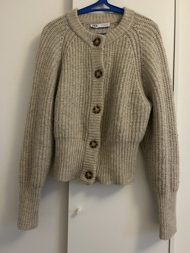 Zara strickjacke beige mit - strickjacke, in